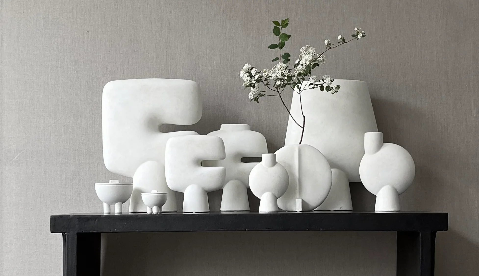 Ваза Sphere Vase Bubl Mini Bone White