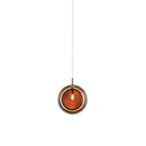 Подвесной светильник Lens amber/brushed gold