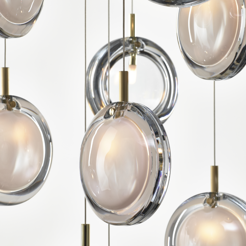 Подвесной светильник Lens white/brushed gold