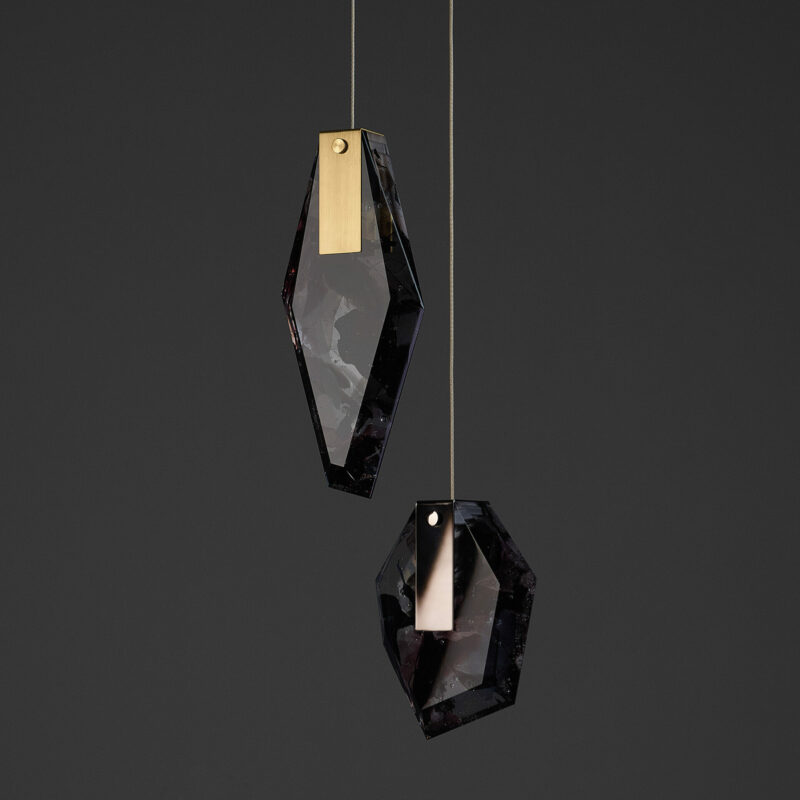 Подвесной светильник Fragments Long/black/brushed gold
