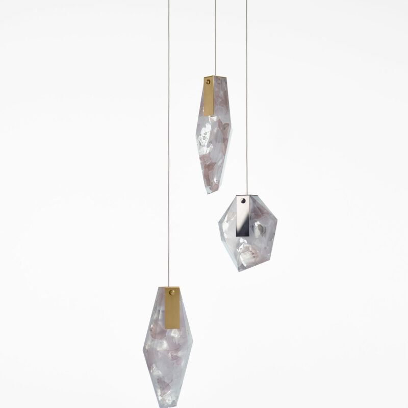 Подвесной светильник Fragments Short/white/brushed gold