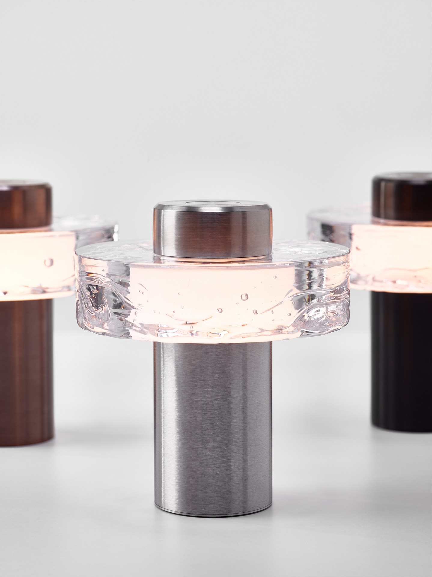 Настольная портативная лампа Ollo clear / brushed silver