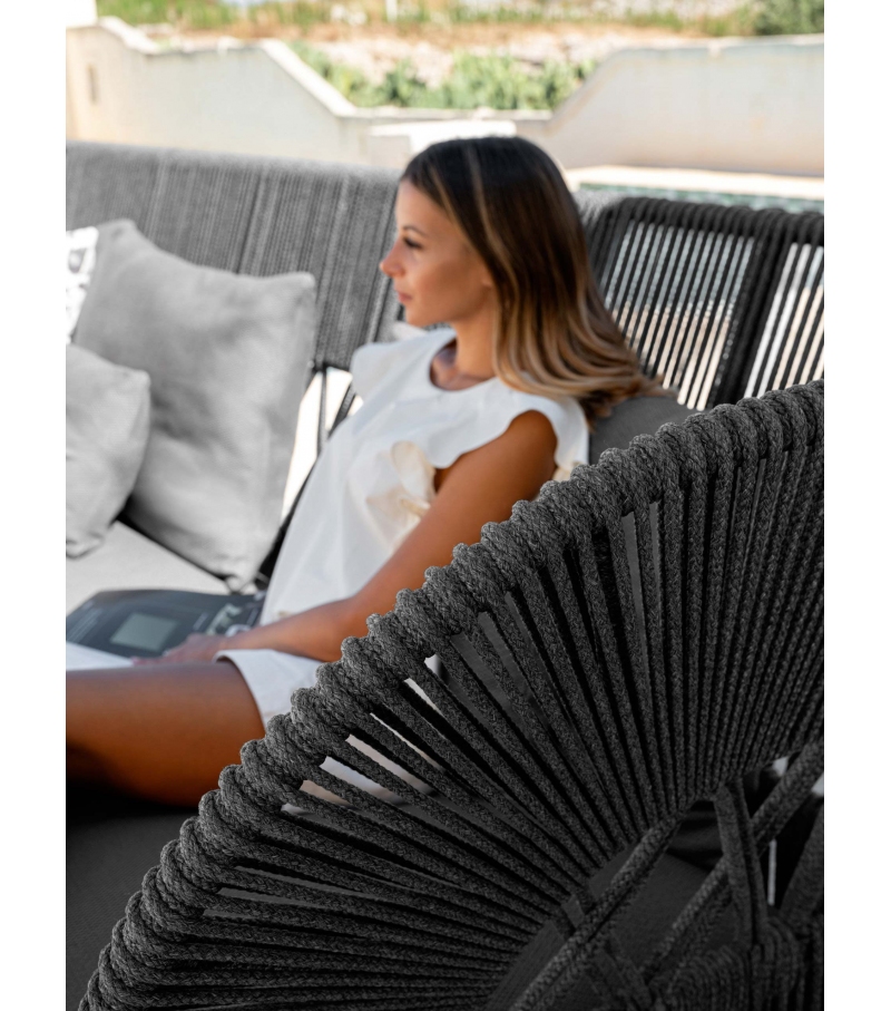 Диван двухместный Cliff Deco Rope Backrest