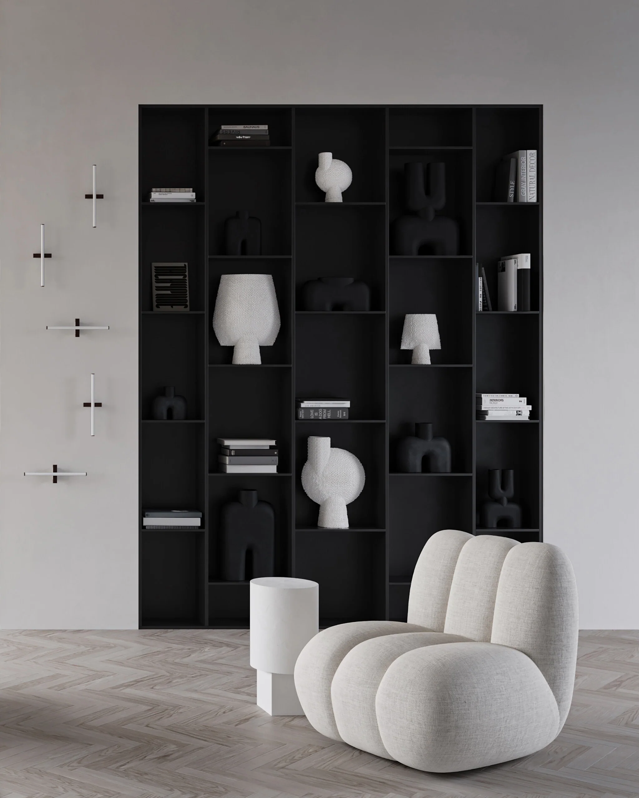 Ваза Sphere Bubl Shisen Medio — Bone White