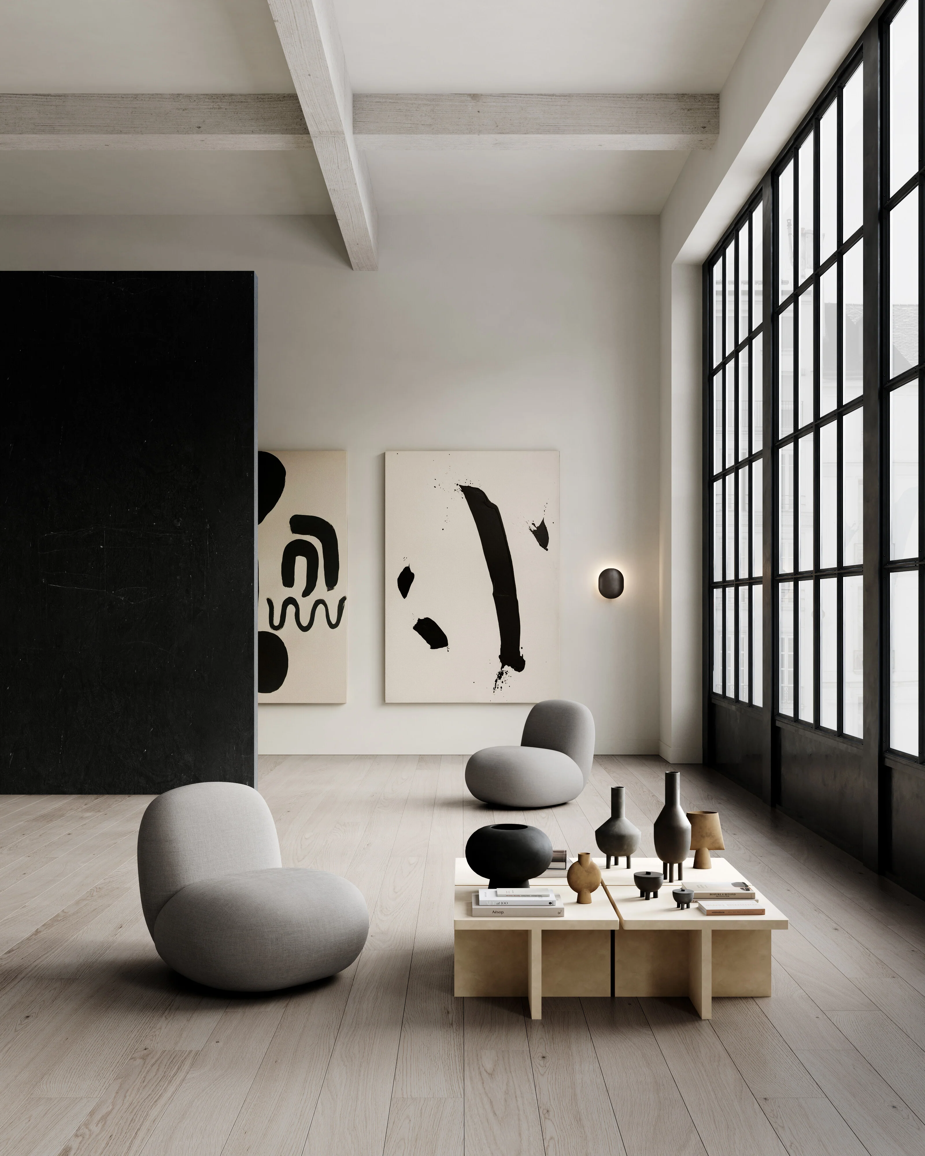 Ваза Kabin Fat — Black