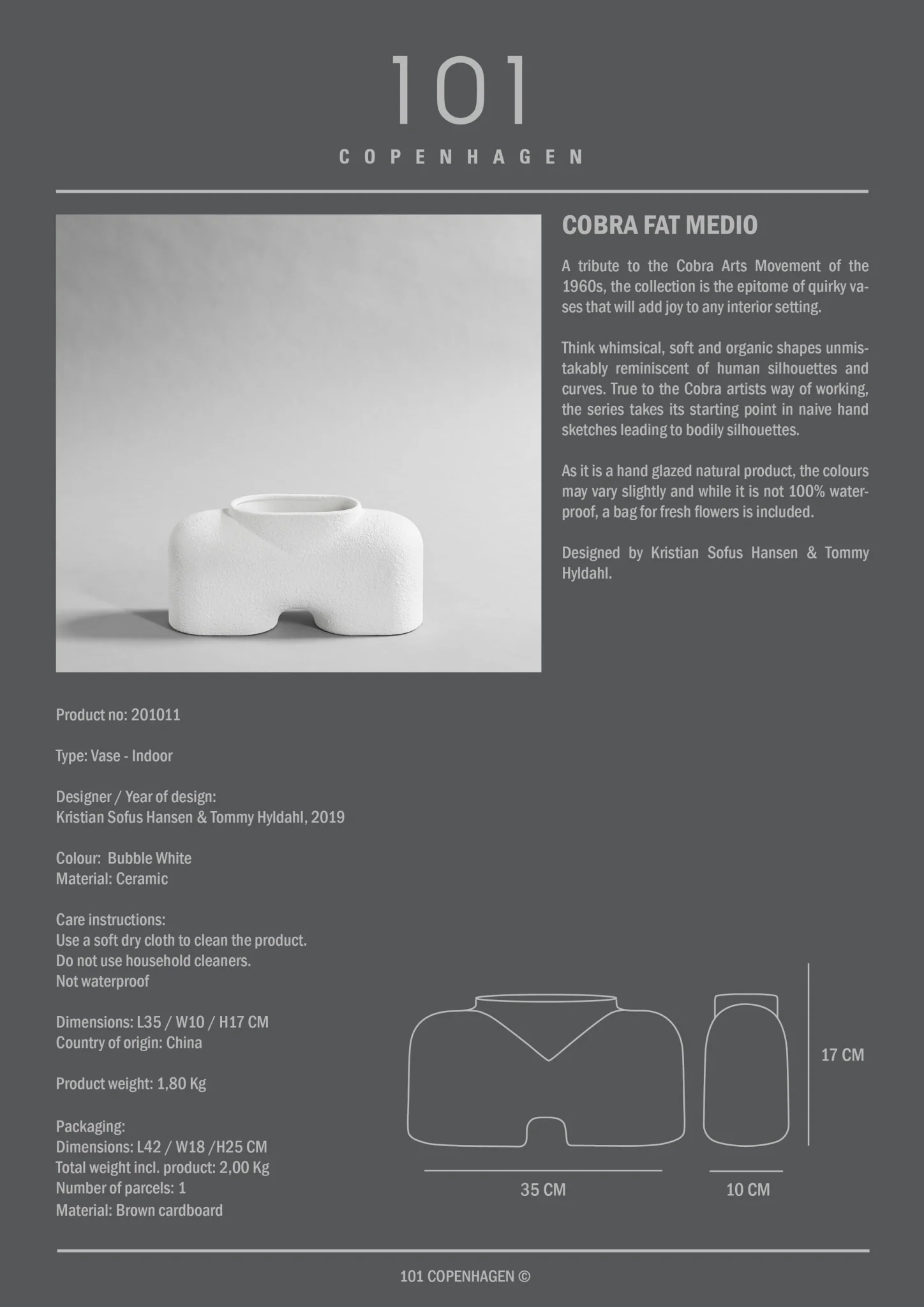 Ваза Cobra Fat Medio