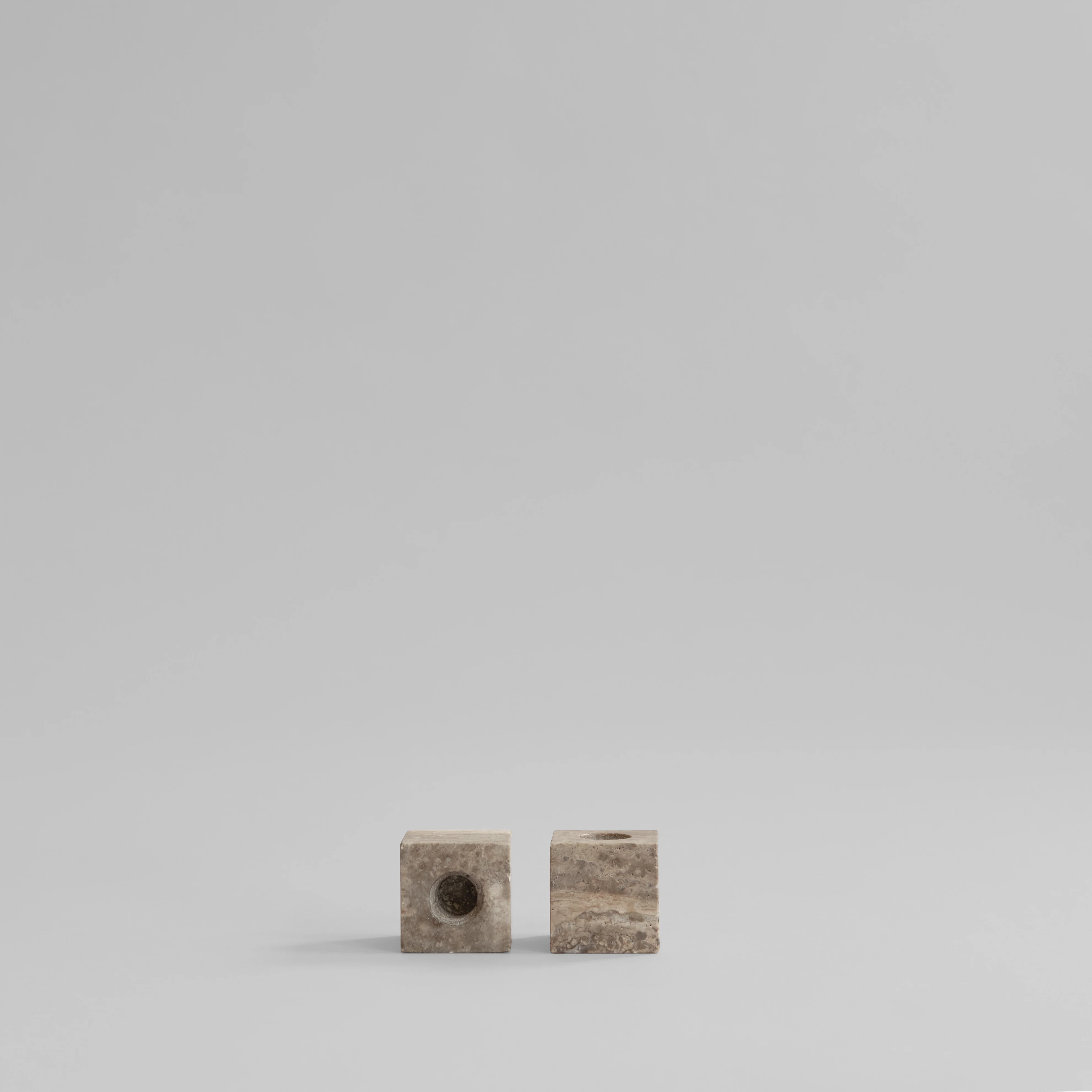 Подсвечник Cube — Silver Travertine