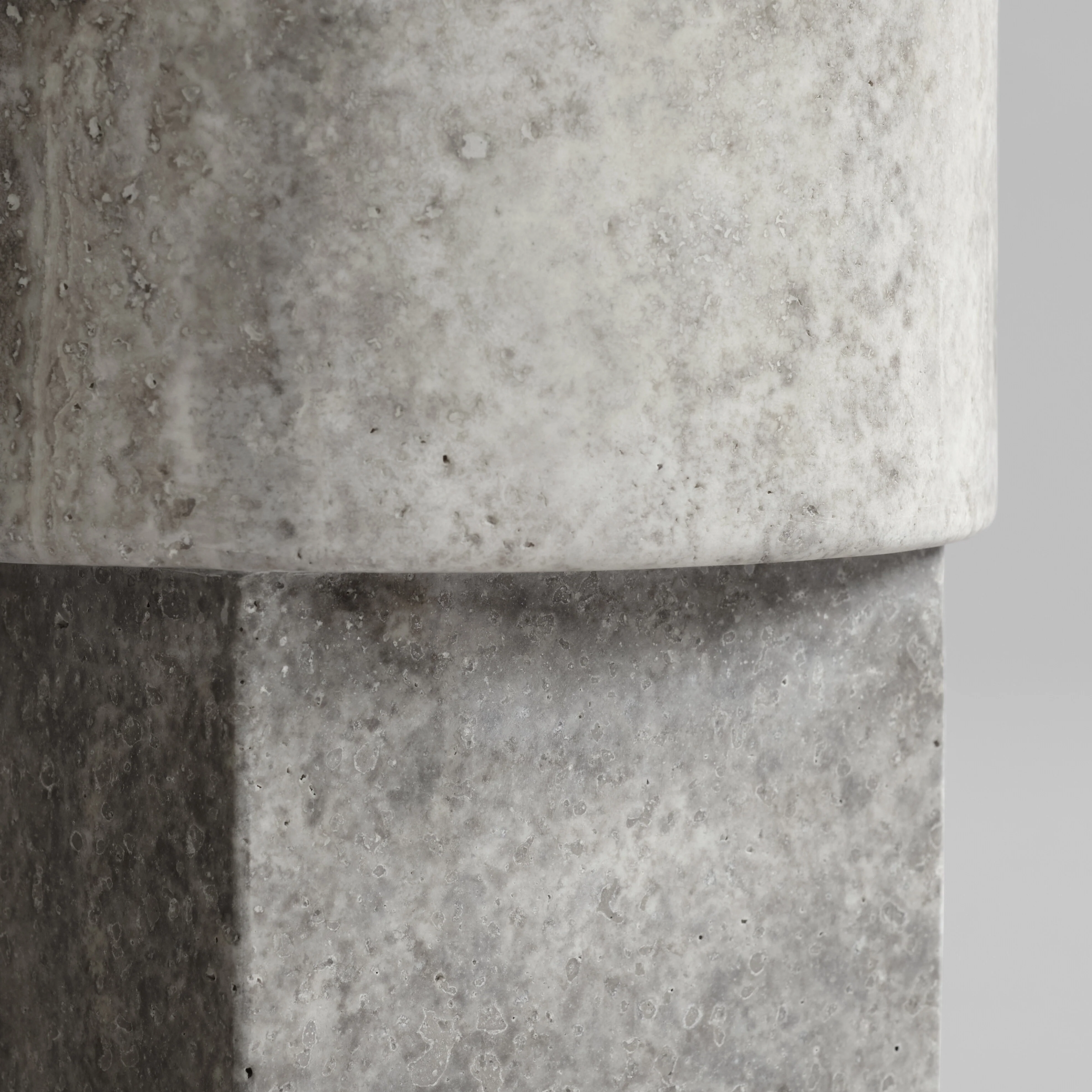 Приставной столик Column — Silver Travertine