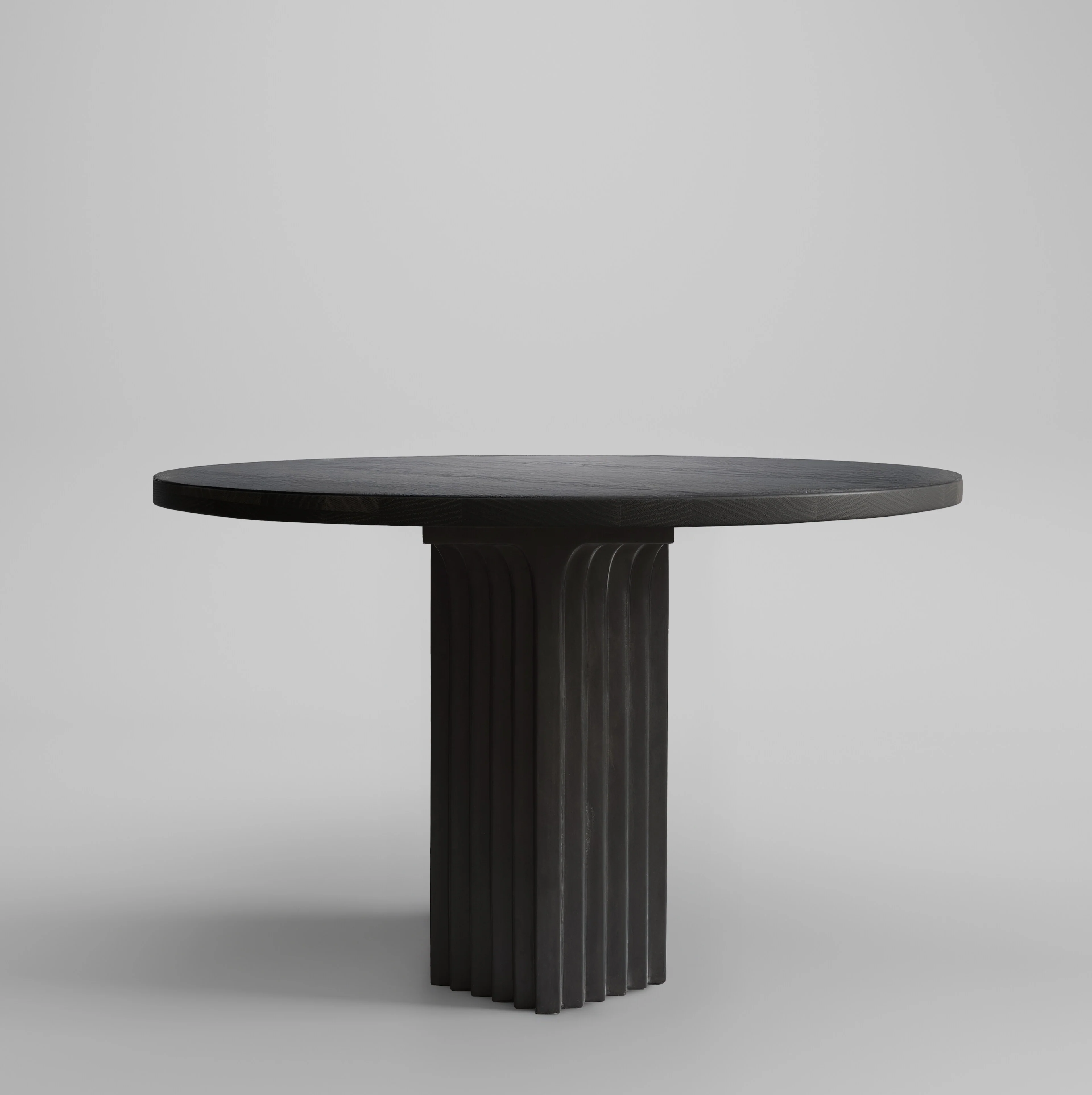 Обеденный стол Arc Ø120 — Coffee Black Oak
