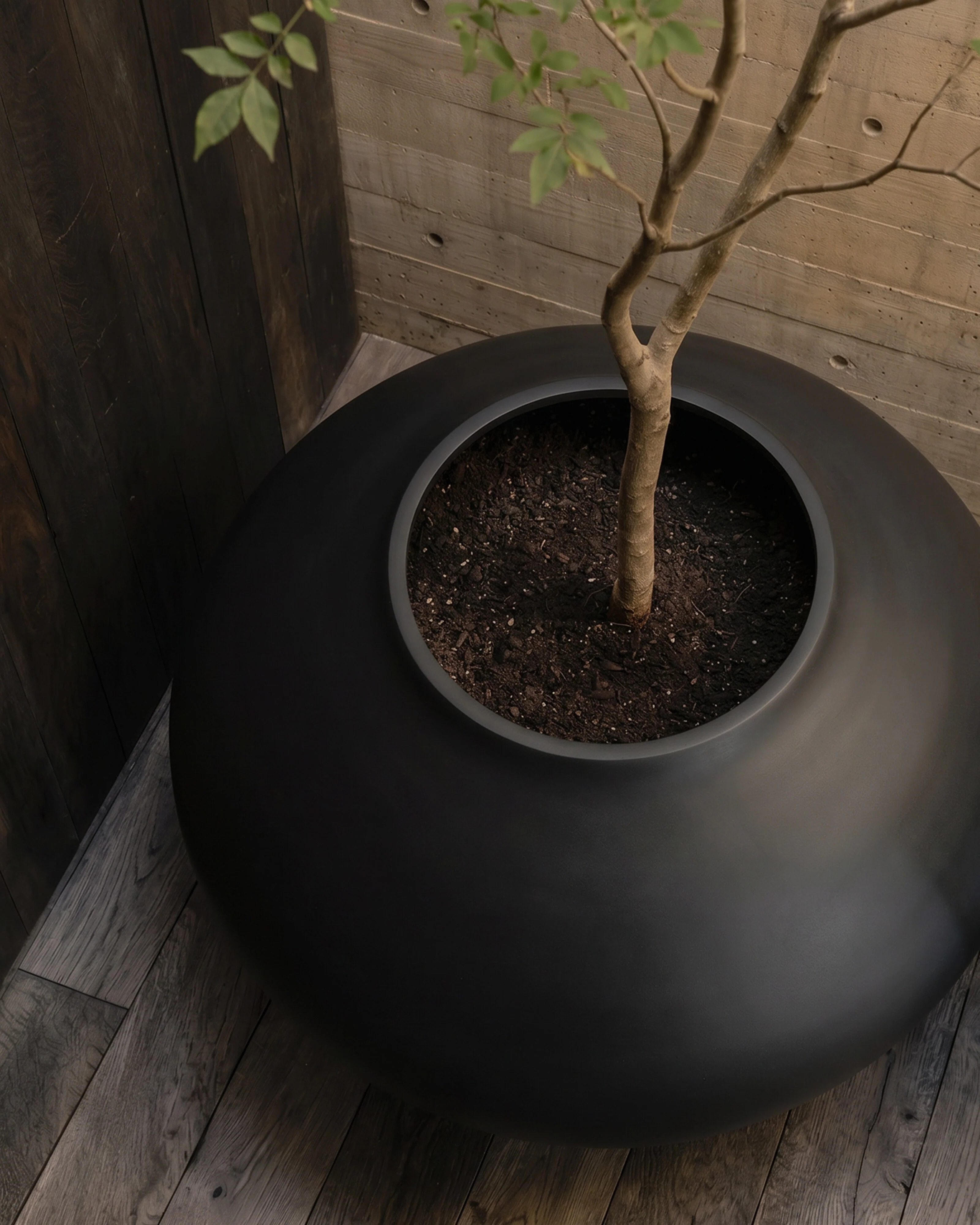 Кашпо Sunao Plant Pot Ellipse Giant — Black