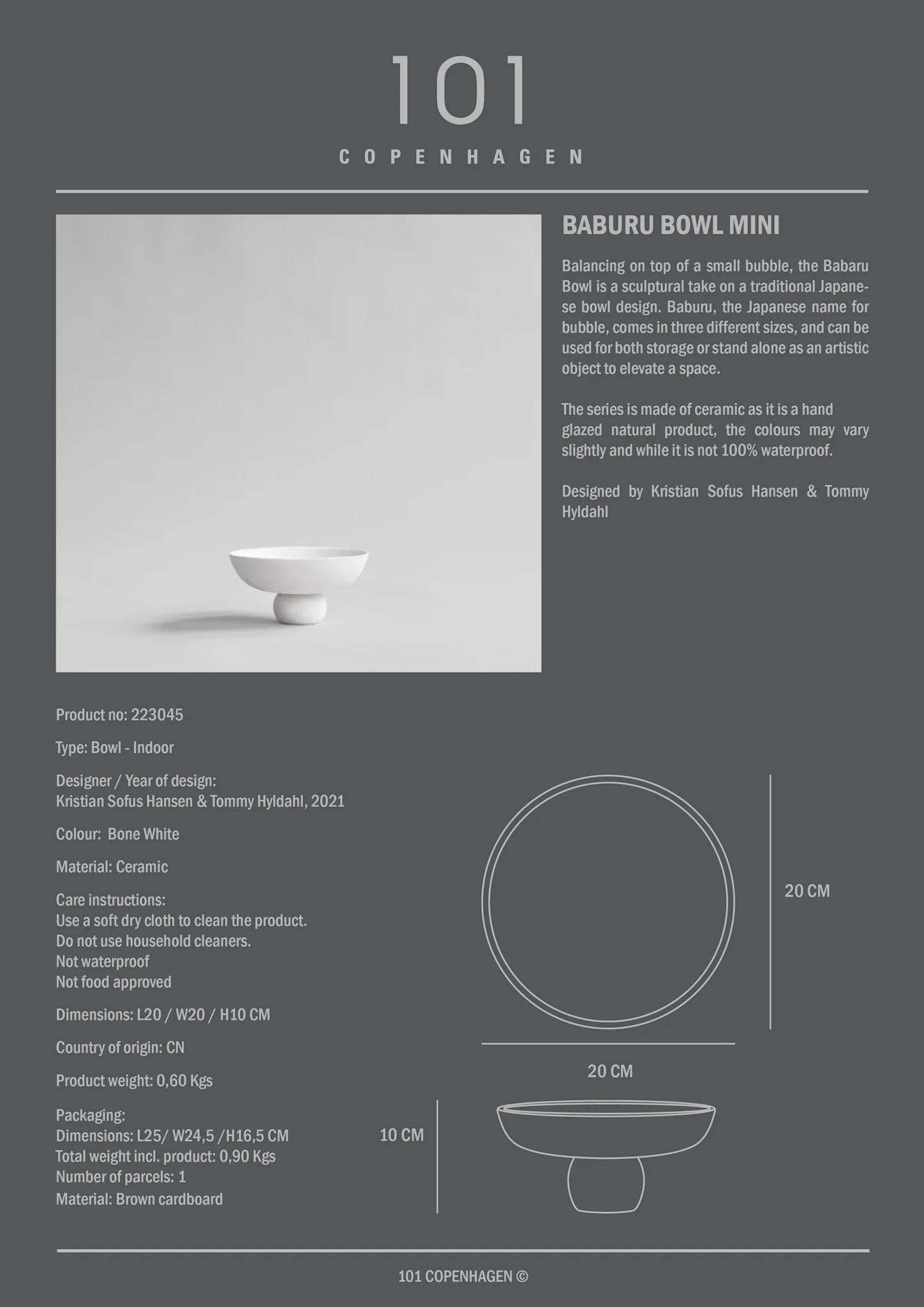 Чаша Baburu Mini — Bone White