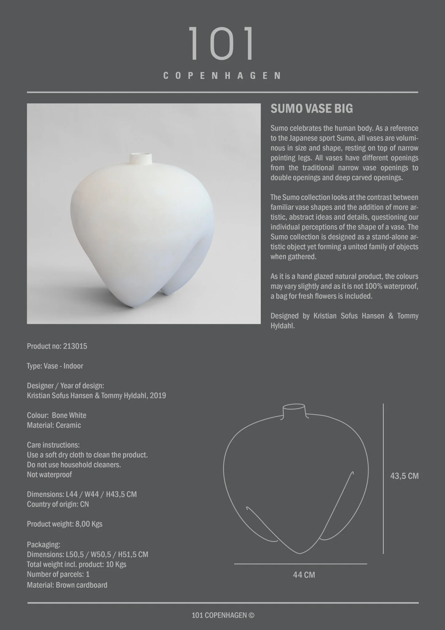 Ваза Sumo Big — Bone White