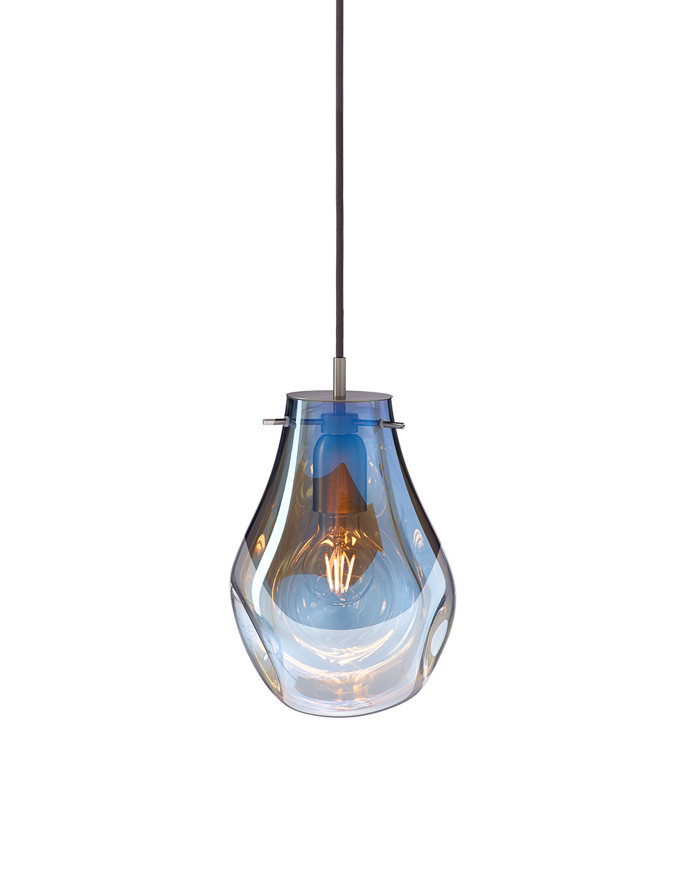 Подвесной светильник Soap small blue / brushed silver