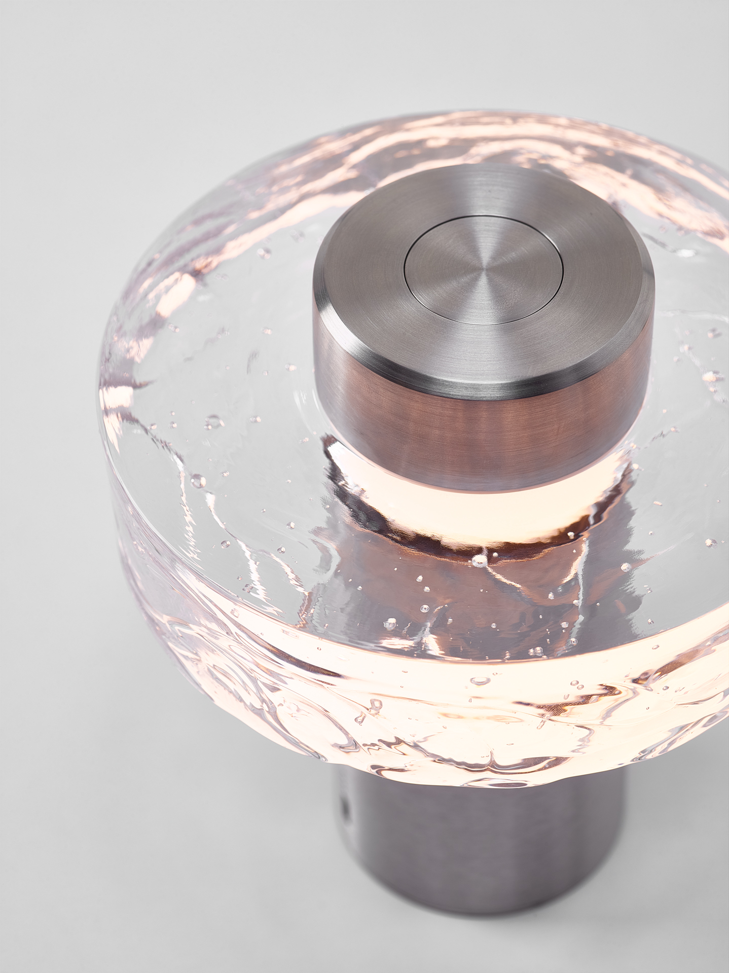 Настольная портативная лампа Ollo clear / brushed silver