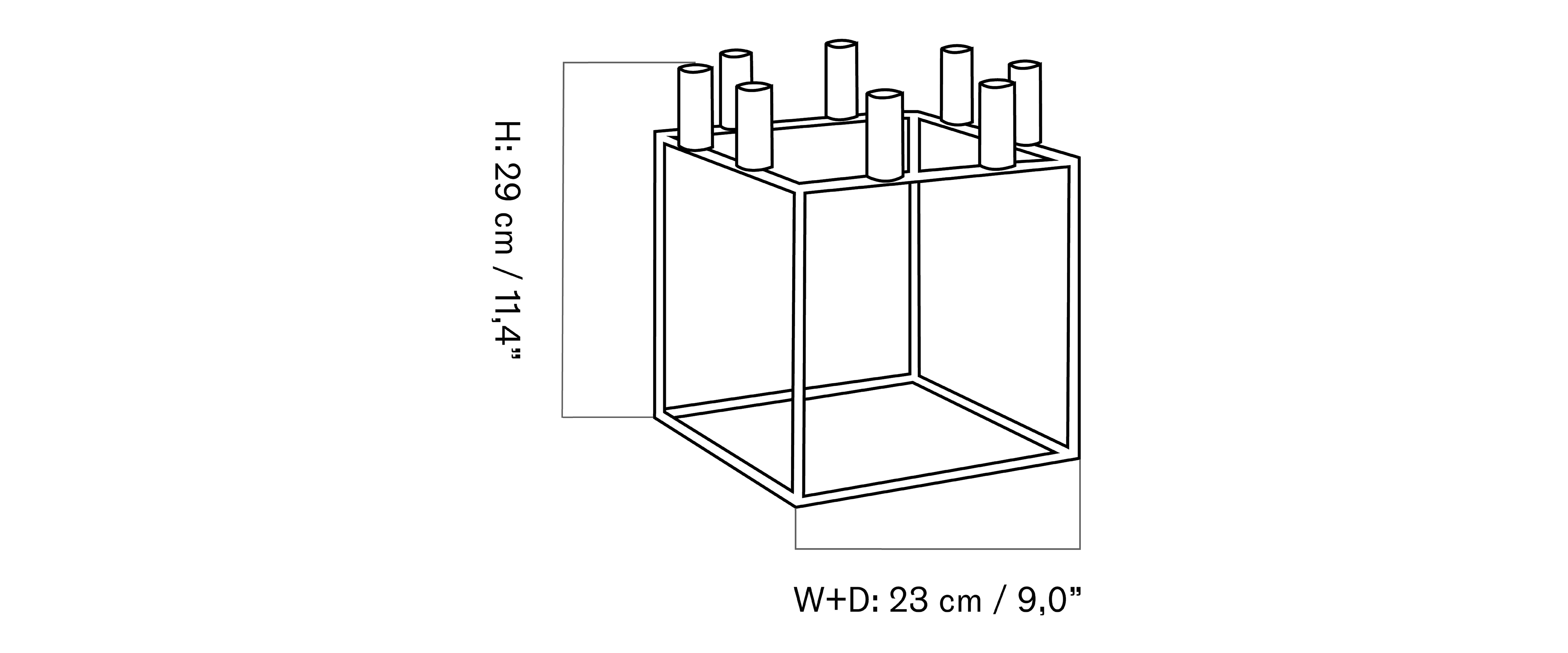Подсвечник Kubus 8, чёрный
