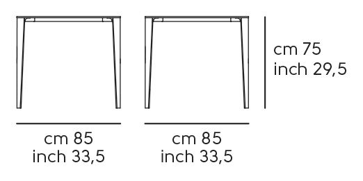 Обеденный стол Nenè - 85 × 85 см, длина 85, ширина 85, высота 75 см