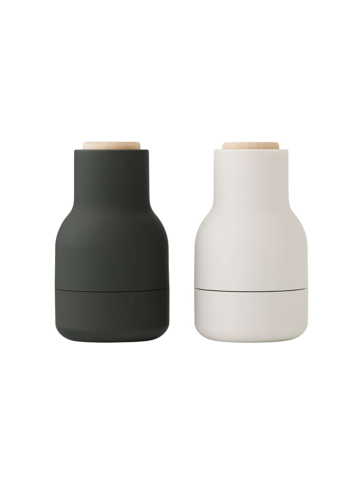 Мельницы для специй Bottle Grinder, малые, 2 шт. - Carbon и Ash, крышки из бука