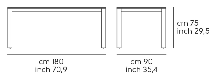 Обеденный стол Woody - 180 × 90 см, длина 180, ширина 90, высота 75 см