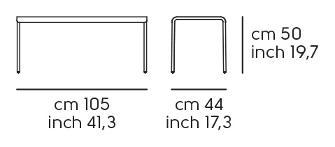 Журнальный столик Ola - 105 × 44 см, длина 105, ширина 44, высота 50 см