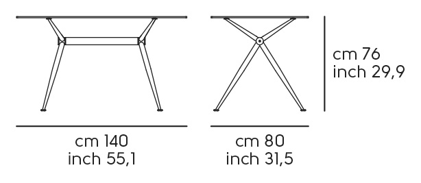 Обеденный стол Brioso - 140 × 80 см, длина 140, ширина 80, высота 76 см