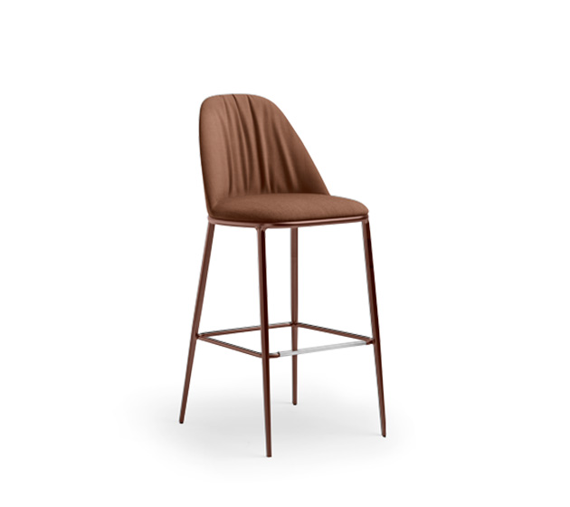 Барный стул Lea Deluxe - Металлический каркас, мягкое сиденье, высота сиденья 75 см, ширина 49, глубина 57, высота 109, высота сиденья 75 см