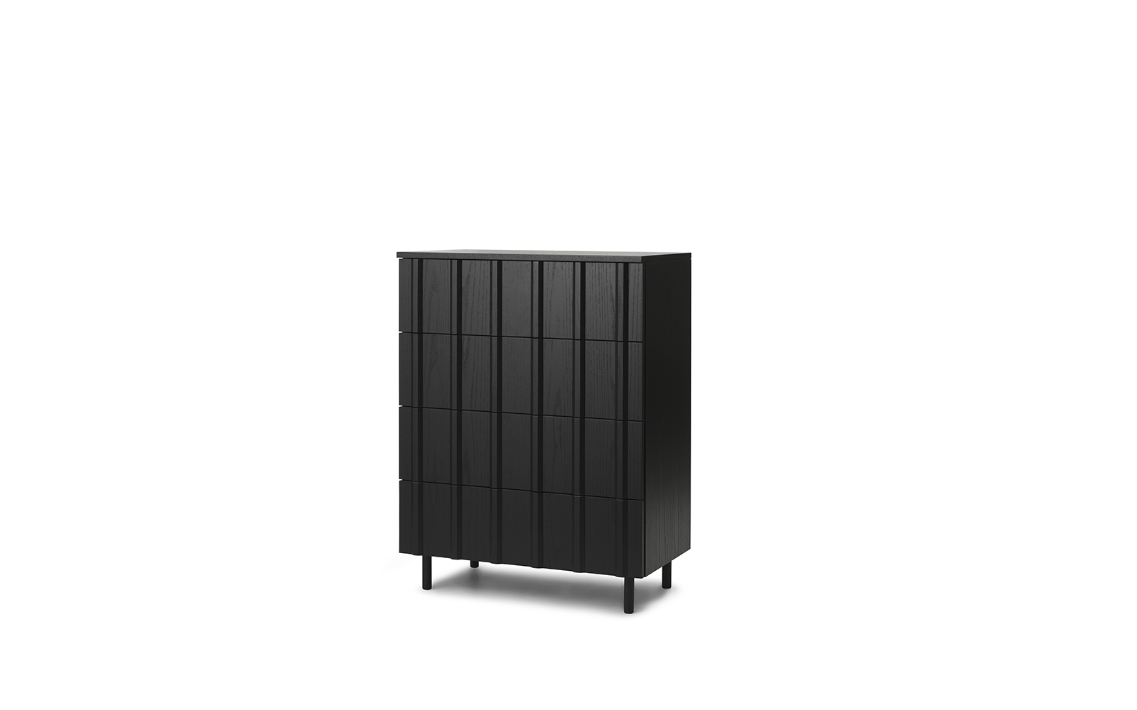 Комод Rib Soft, 4 ящика, чёрный