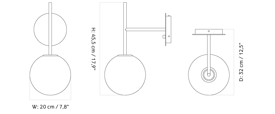 Настенный подвесной светильник TR Bulb - Шлифованная латунь