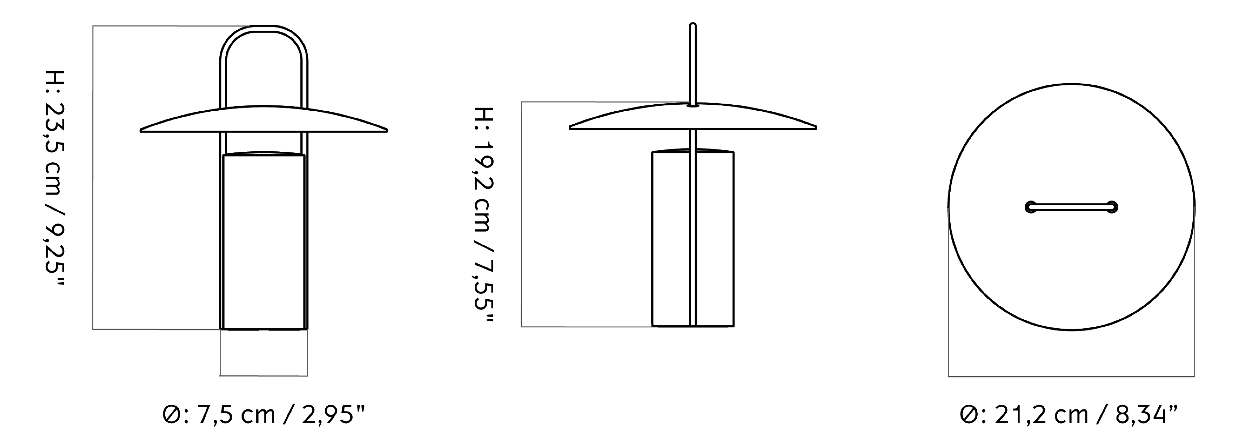 Портативный светильник Ray - Чёрный