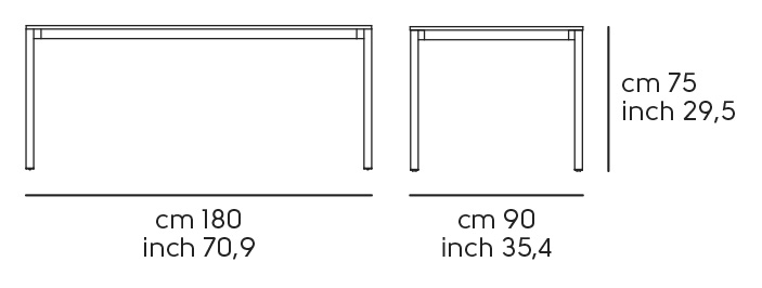 Обеденный стол More - 180 × 90 см, длина 180, ширина 90, высота 75 см