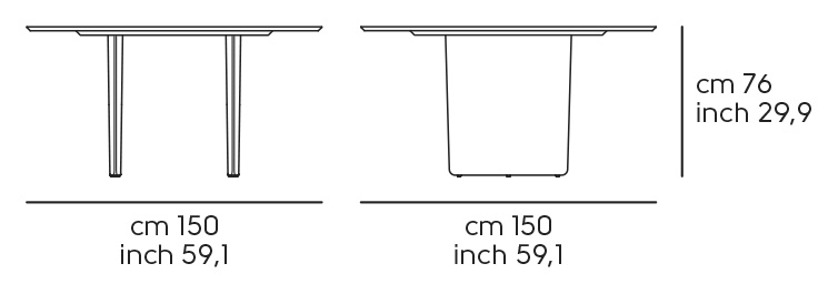 Обеденный стол Foil - Ø 150 см, диаметр 150, высота 76 см