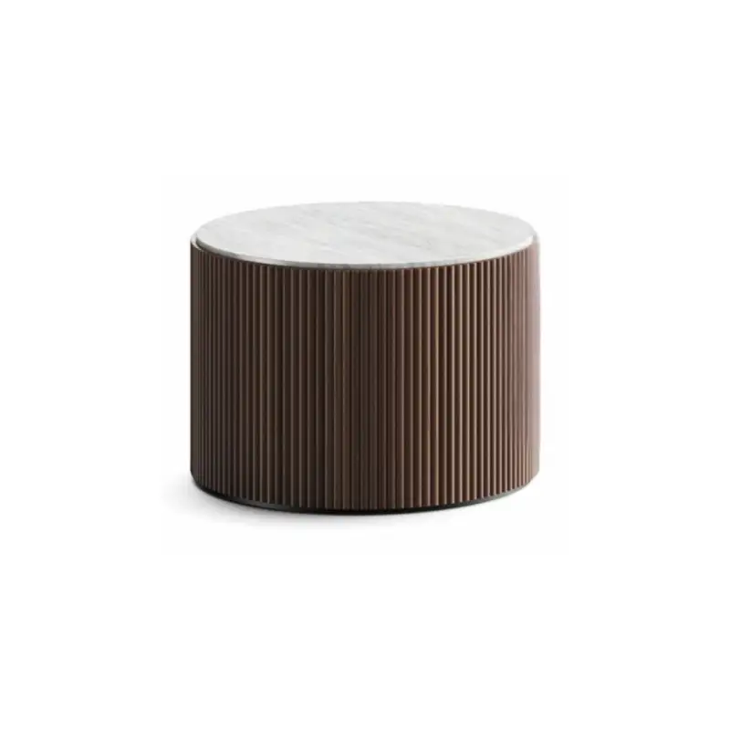 Журнальный столик Drum - AS001, мраморная столешница, диаметр 56, высота 37,5 см