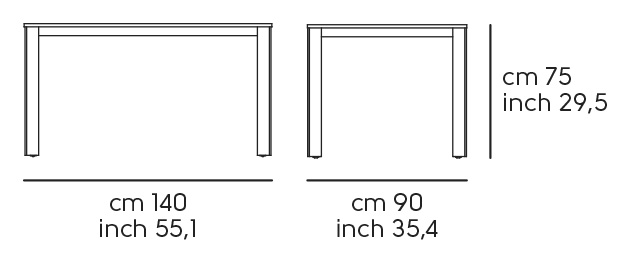 Обеденный стол Blade - 140 × 90 см, длина 140, ширина 90, высота 75 см